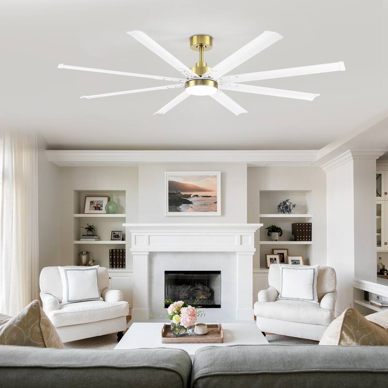 72-in Integrated LED Indoor Ceiling Fan with Light and Remote (8- Aluminum Blade)