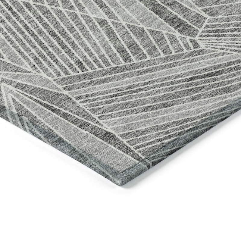 Machine Washable Indoor/ Outdoor Chantille Modern Mosaic Rug