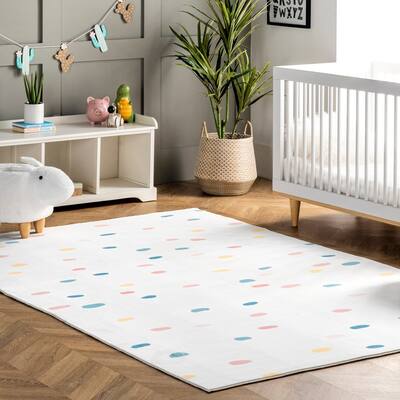 Nuloom Calla Kids Polka Dot Nursery or Playroom Area Rug