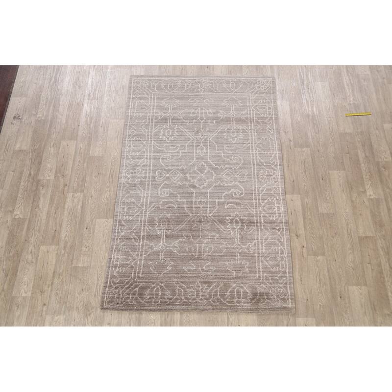 Brown Geometric Modern Gabbeh Oriental Area Rug Wool Hand-knotted - 4'8" x 7'5"