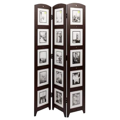 kieragrace KG Photo 3-Panel Room Divider - Brown - 33" x 64.5" x 0.65"
