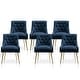 preview thumbnail 87 of 106, SEYNAR Modern Dining Chairs Set of 6, Velvet Accent Chair Tufted Back Armless Chair with Back Pull