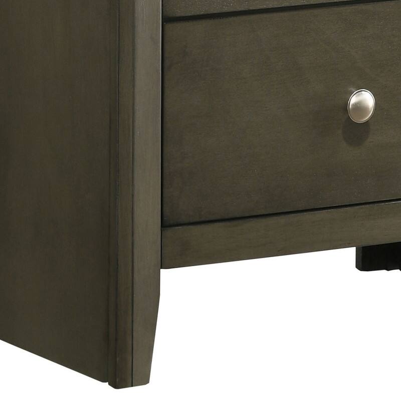 Modern Grey 2-drawer Nightstand for Bedroom