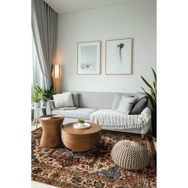 ECARPETGALLERY Hand-knotted Jules Sultane Ivory Wool Rug - 7'11 x 9'11