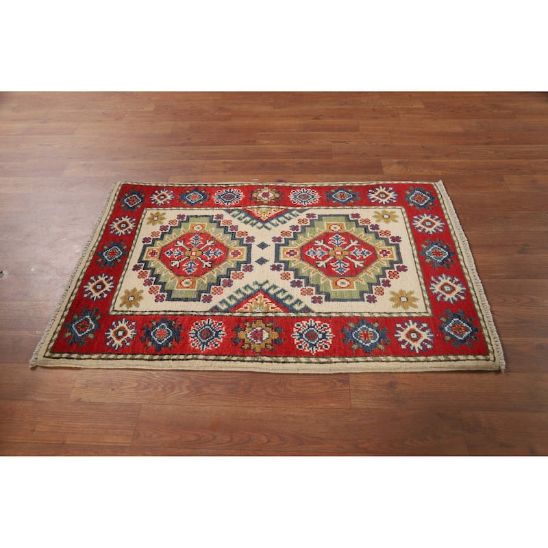 Traditional Kazak Oriental Rug Handmade Wool Carpet - 2'0" x 3'0"