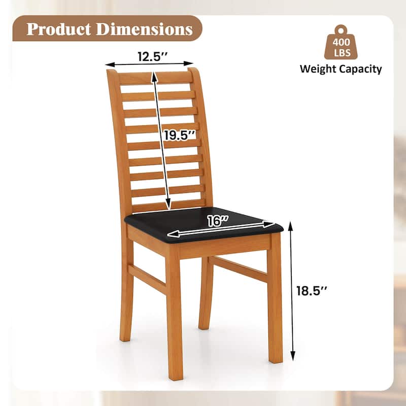 Costway Modern Dining Chair Set of 2/4 Kitchen Chair with Rubber Wood - See Details