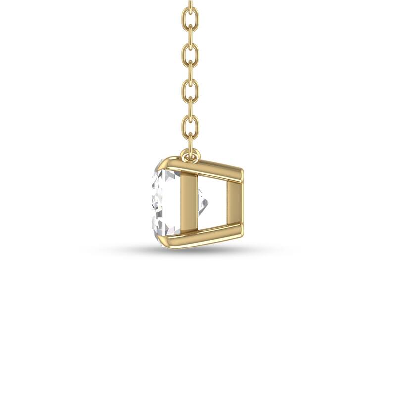 Marquee Lab Grown 1/4 Carat Floating Emerald Diamond Solitaire Pendant in 14K Yellow Gold