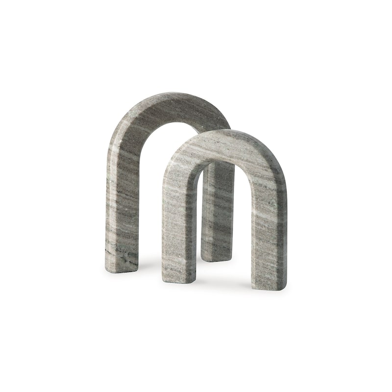 Signature Design by Ashley Keithton Taupe Sculpture Set (Set of 2) - 9.25" W x 1.75" D x 12.13" H