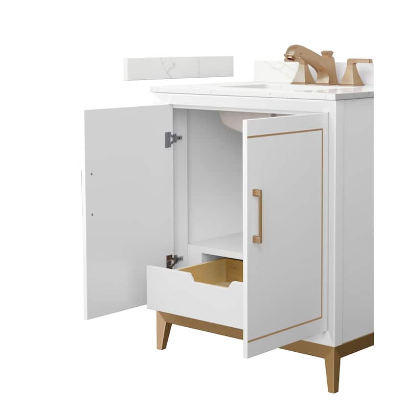 Wyndham Collection WCH515130S-QTZ-US3MXX Marlena 30" Free Standing