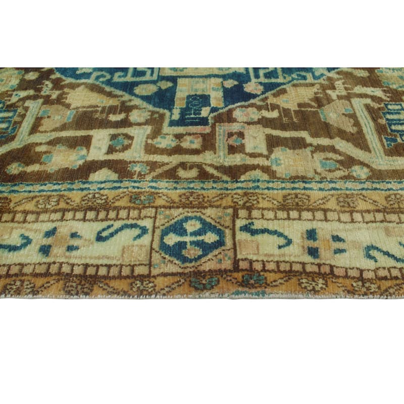 Vintage Distressed Cathrine Brown/Blue Runner - 2'4" x 9'10"