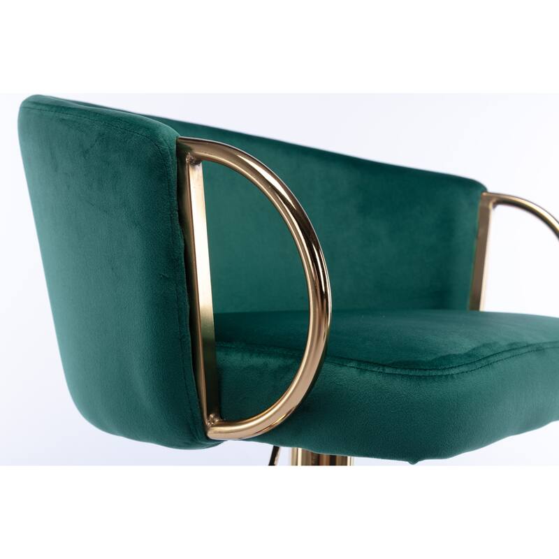 Velvet Swivel Bar Stools Set of 2, Counter Height Dining Chair with Padded Seat, Kitchen Island Stools with Footrest