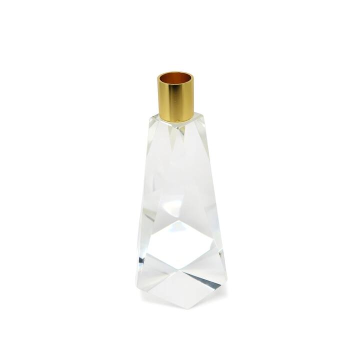 Crystal with Gold Candle Holder - Tall (Single)