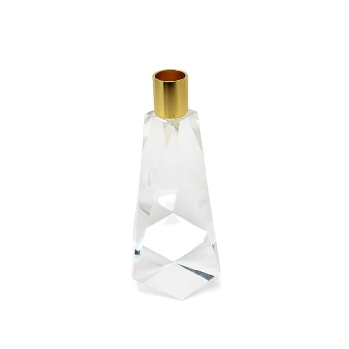 Crystal with Gold Candle Holder