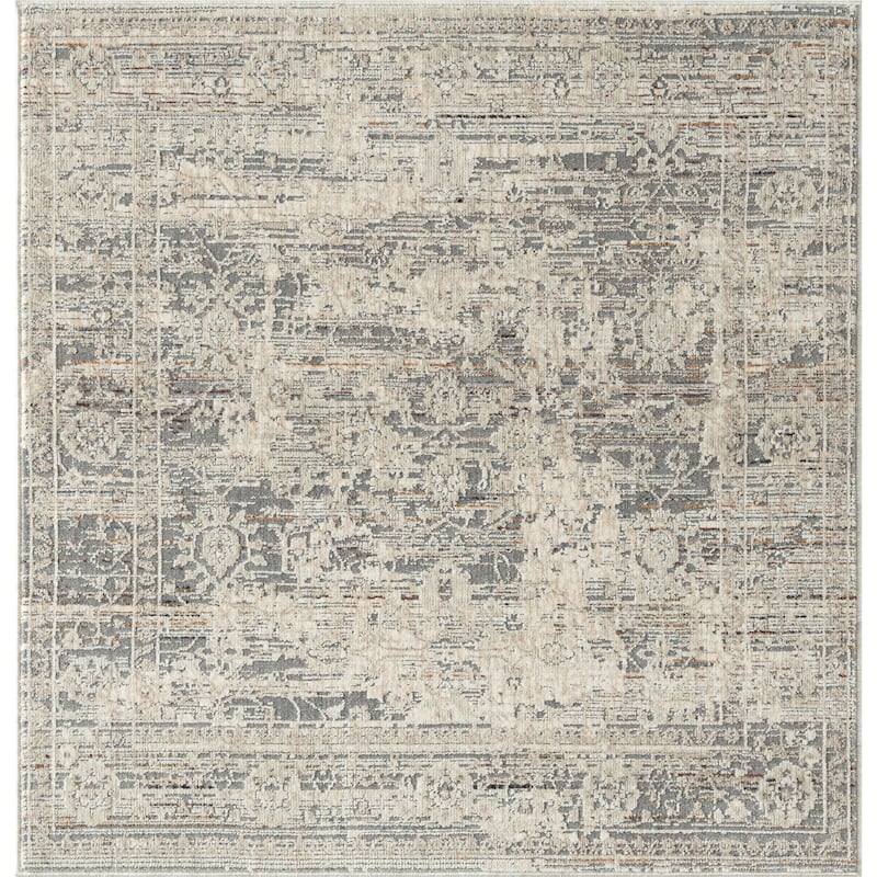 Vintage Grey Area Rug - Square 4' x 4' - Vintage Grey
