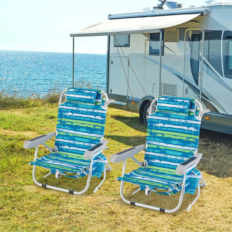 Goplus Folding Beach Chair Adult Lightweight Aluminum Camping Chair