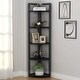 preview thumbnail 19 of 26, 5-tier Corner Shelves Storage Rack Bookshelf Black