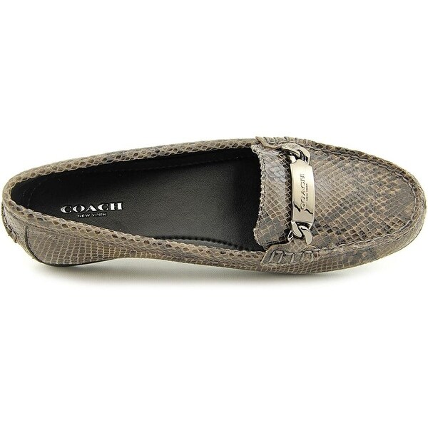 coach womens olive sand printed snake closed toe loafers