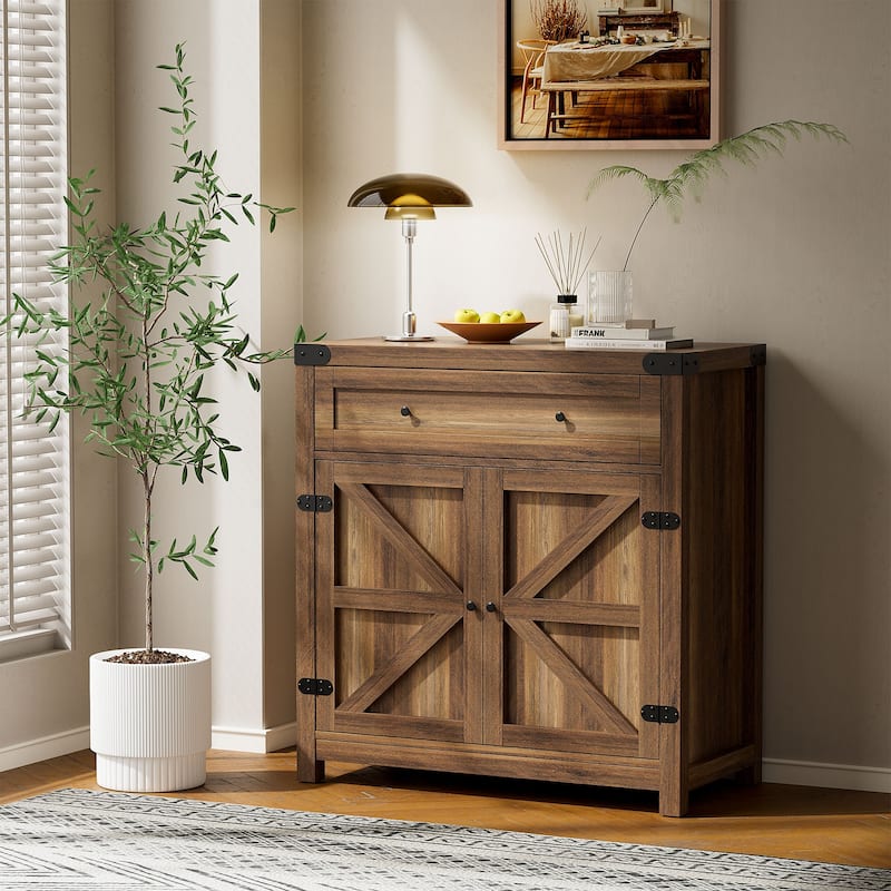 Furniwell Storage Cabinet Modern Farmhouse Kitchen Sideboard