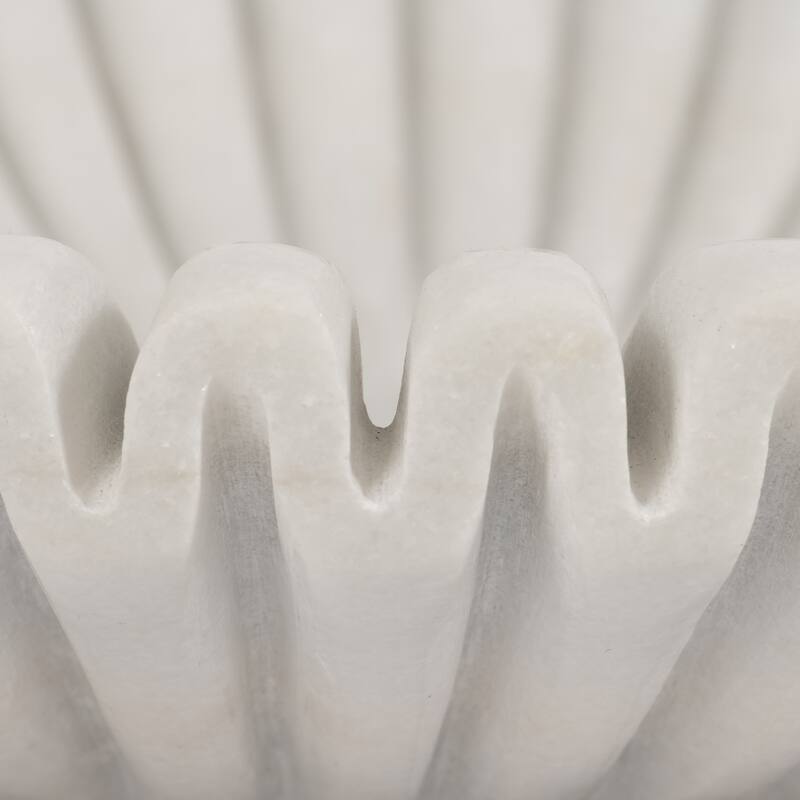 Sagebrook Home Ceramic Decorative Bowl in Elegant White, Modern Home Decor, Single Piece, 12 Inches - 12" x 12" x 3"