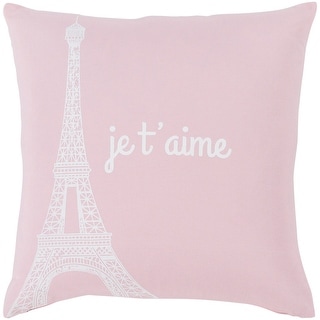 Ariella Blush "Je t'aime" Poly Fill Throw Pillow (22" x 22")