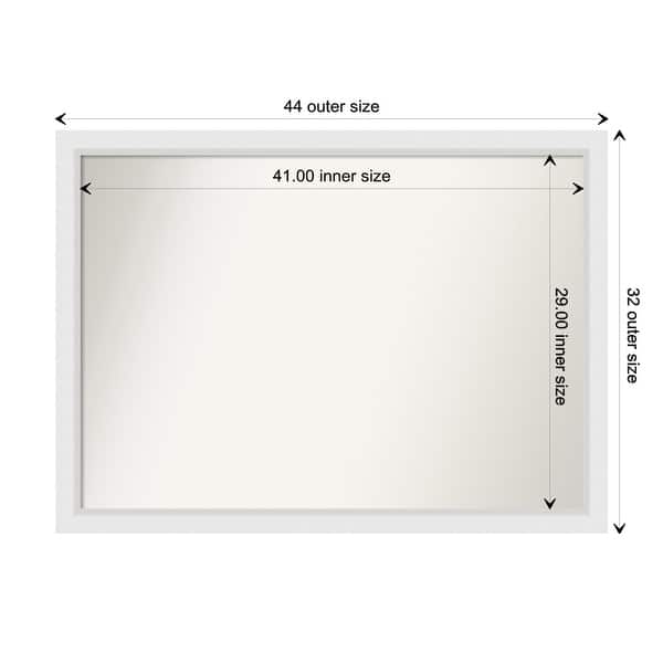 dimension image slide 20 of 93, Wall Mirror Choose Your Custom Size - Extra Large, Blanco White Wood