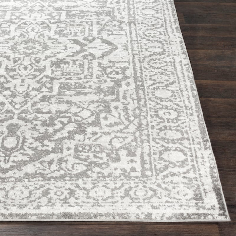 Livabliss Abbas Navy/Gray Vintage Traditional Area Rug
