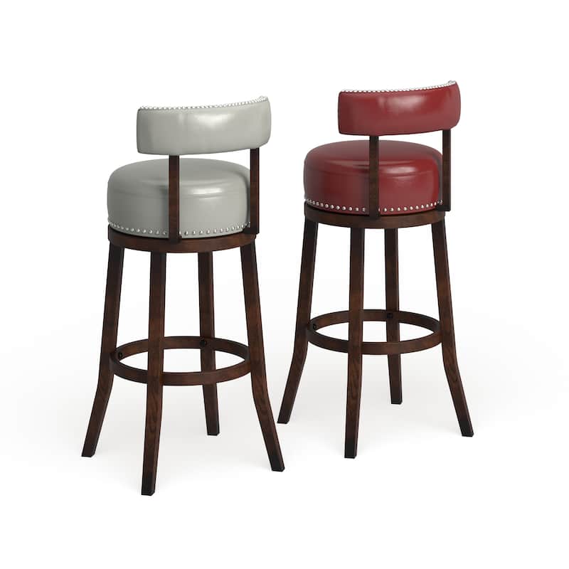 Rogers Transitional Faux Leather Swivel Barstool (Set of 2) by Copper Grove