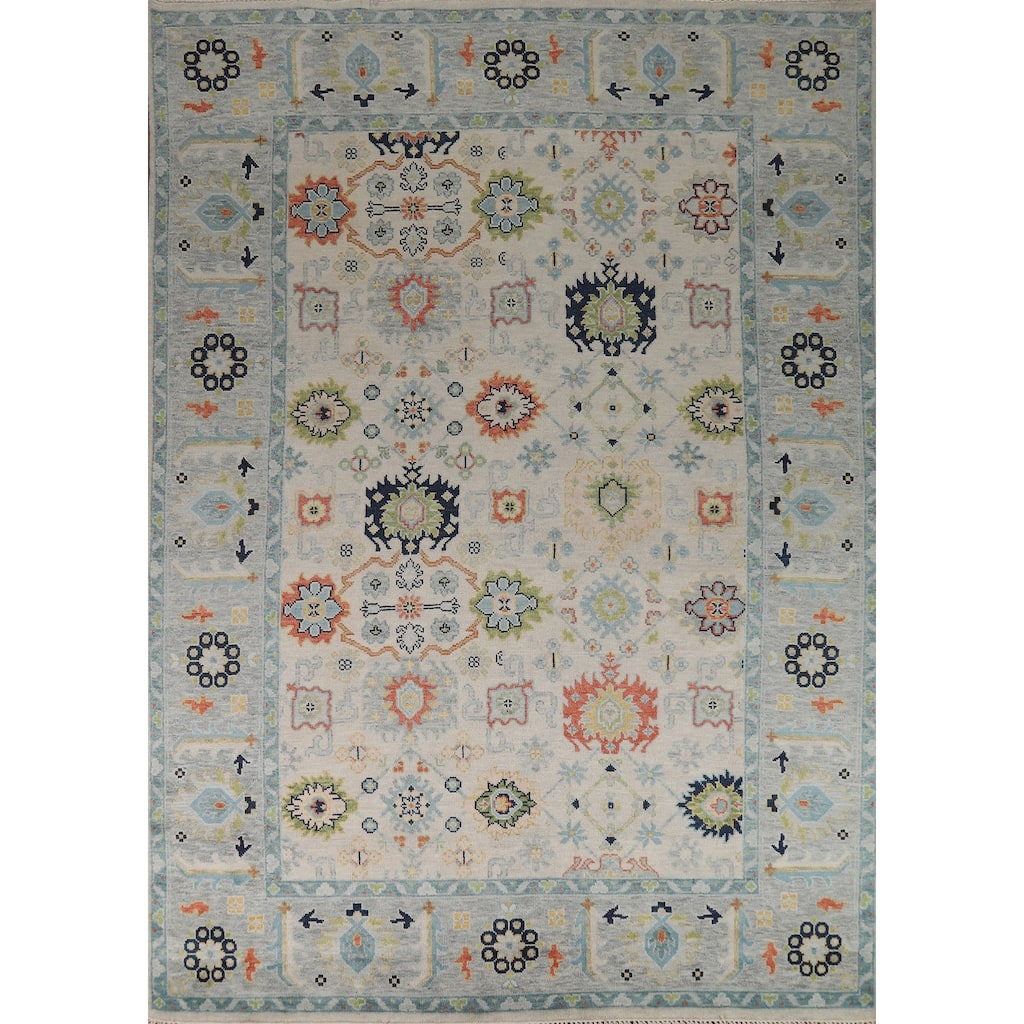 Oushak Style Area Rug Handmade Transitional Wool Carpet - 8'10"x 11'10"