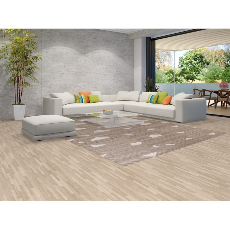 Contemporary / Modern Area Rug Handmade Wool Carpet - 9'2" x 11'8"