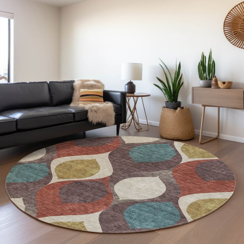 Machine Washable Indoor/ Outdoor Chantille Contemporary Geo Rug