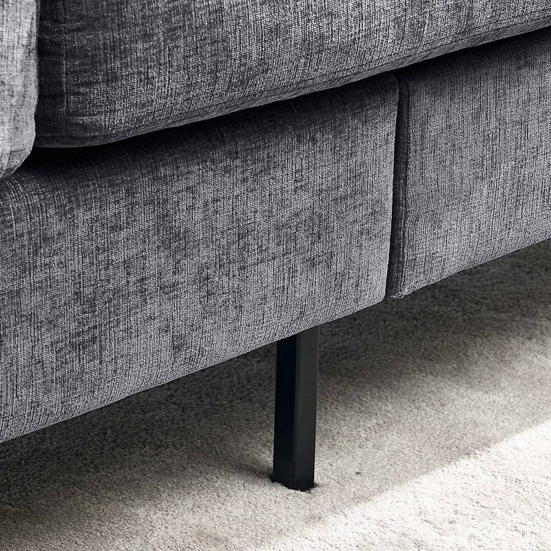 Contemporary Chenille L-Shape Sofa with Storage Chaise for Living Room, Apartment, Office