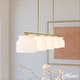preview thumbnail 1 of 5, Hunter + Jasmine Roth Harlowe Modern Luxe Gold Milk Glass 5-Light Linear Chandelier - Transitional, Contemporary Luxe Gold - Amber Glass