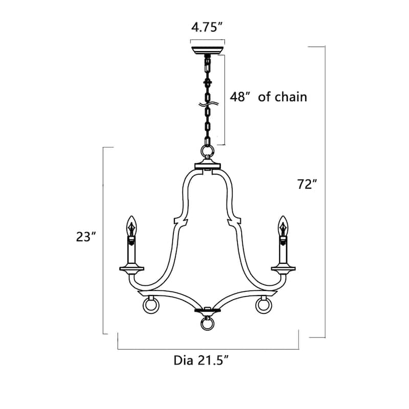 Antique White 5-Light Farmhouse Distressed Chandelier