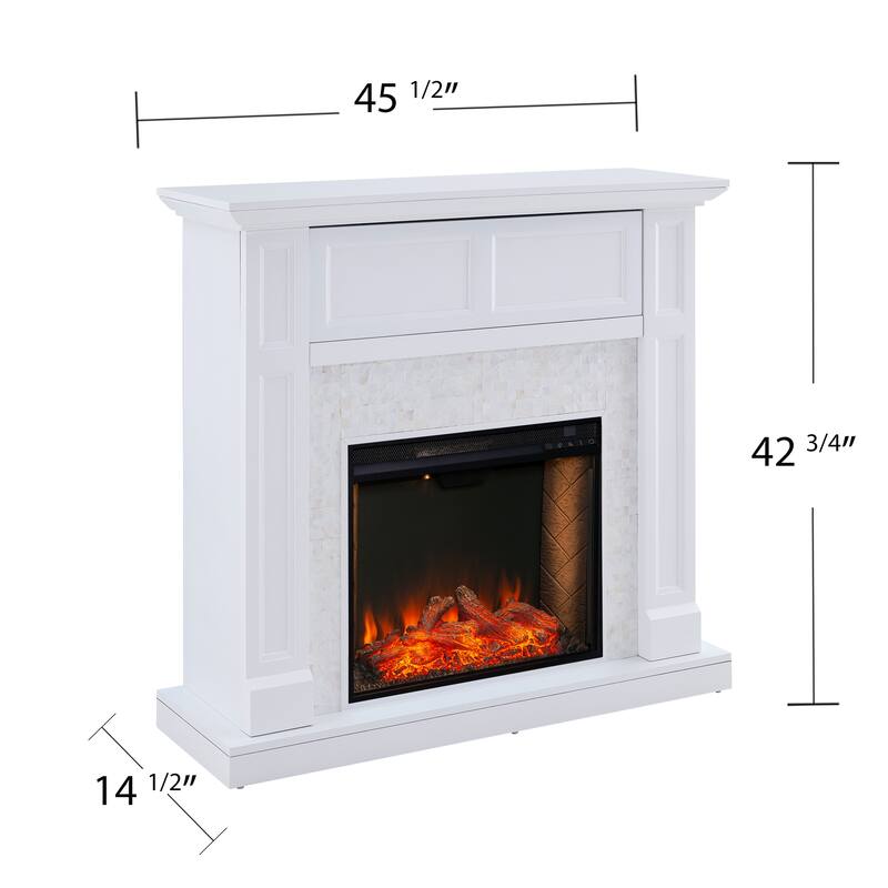 SEI Furniture Nobleman Tiled Fireplace - 46"W x 15"D x 43"H