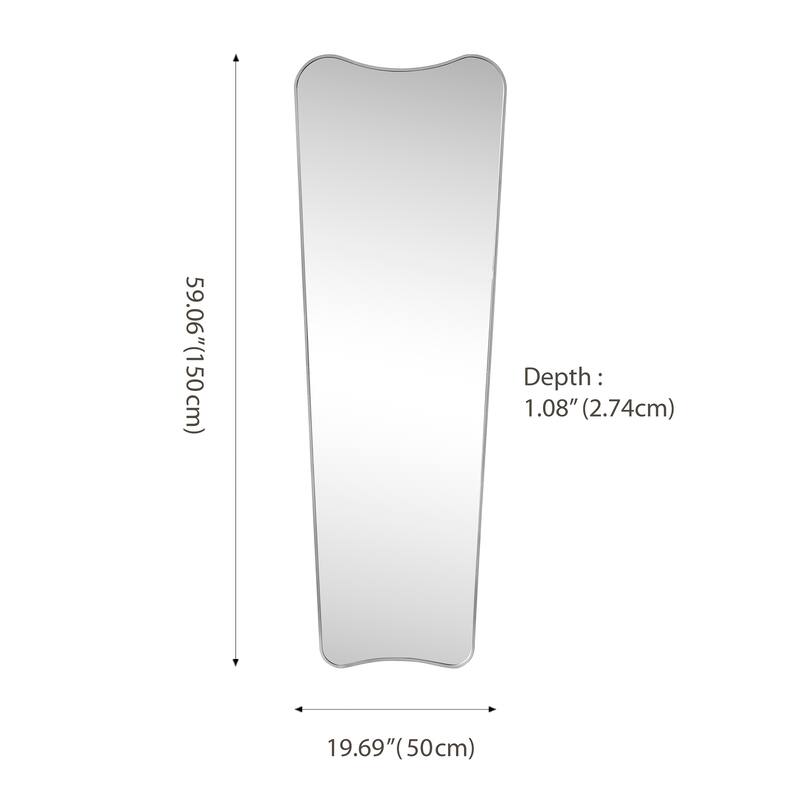 20 in. W x 59 in. H Metal Framed Wall Mounted Full-Length Mirror - 59.06 H x 19.69 W x 1.08 D
