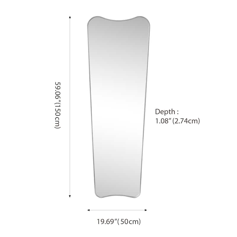 JONATHAN Y Metal Framed Wall Mounted Full-Length Mirror - 59.06 H x 19.69 W x 1.08 D
