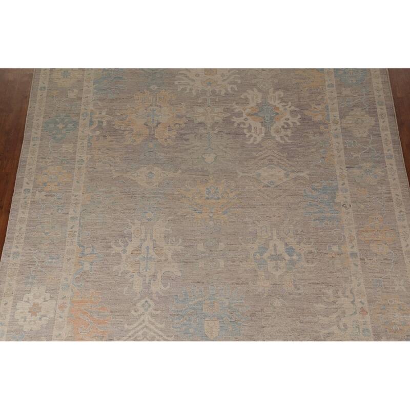 Earth Tone Oushak Vegetable Dye Turkish Area Rug Handmade Wool Carpet - 9'4"x 11'8"