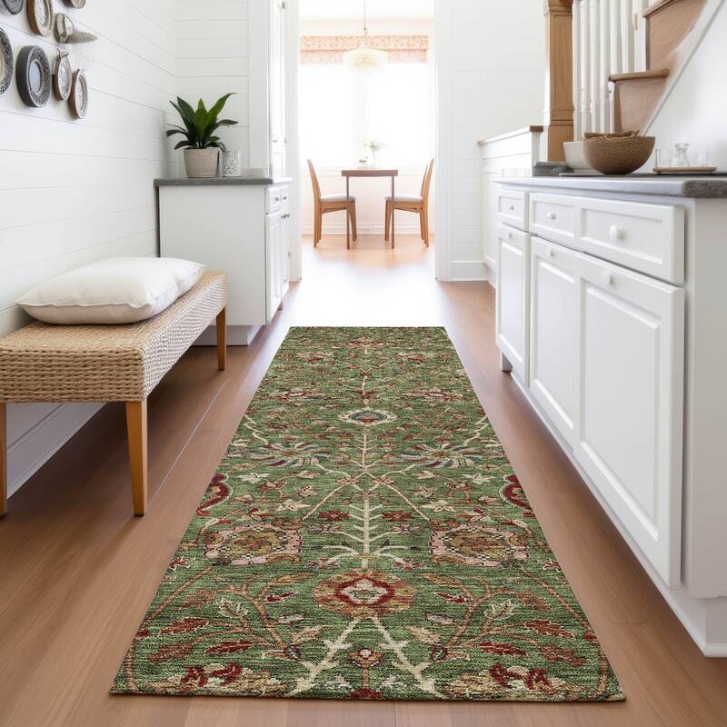 Premium Washable Super Soft Traditional Persian Mayfield Rug - Fern - 2'3" x 7'6"