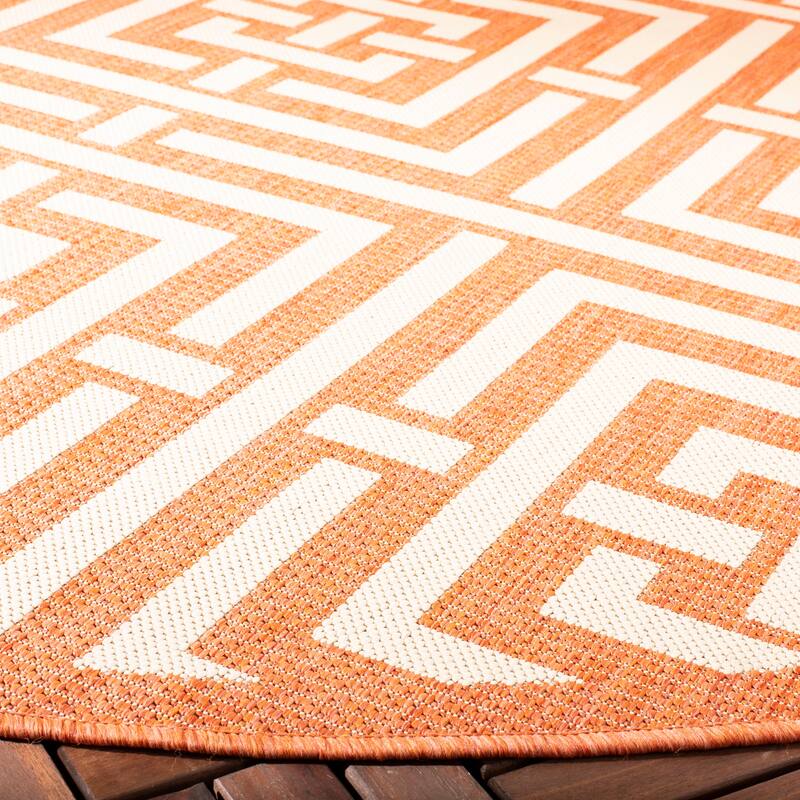 SAFAVIEH Courtyard Ginger Indoor/ Outdoor Waterproof Patio Backyard Rug