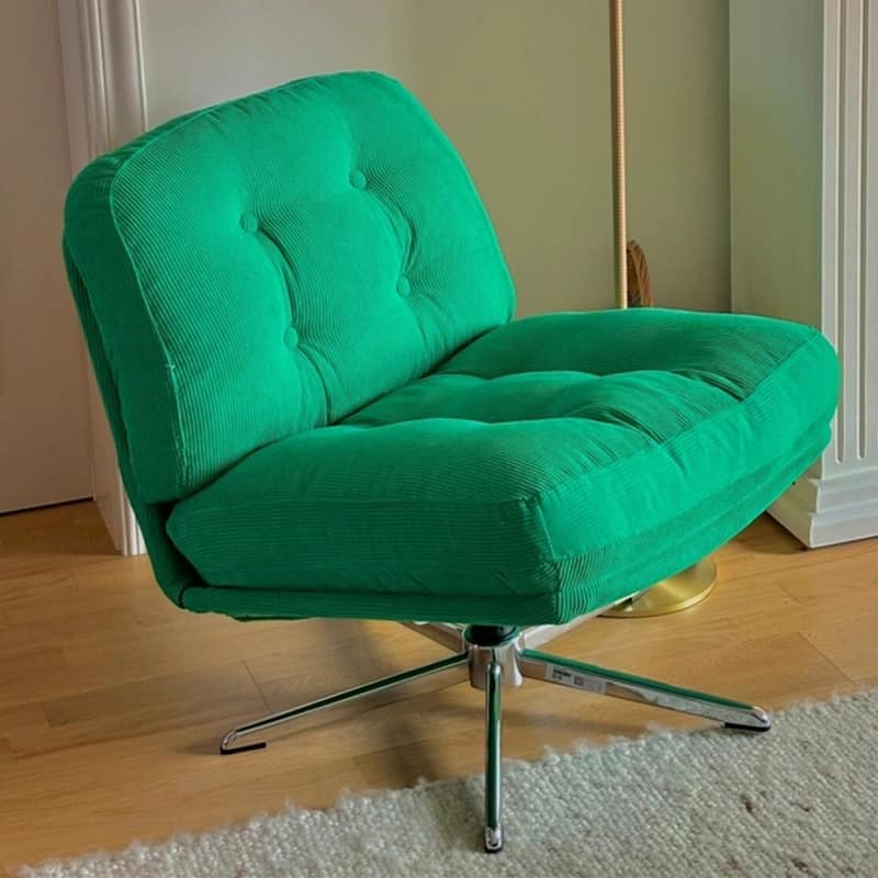 Retro Corduroy Swivel Lounge Chair