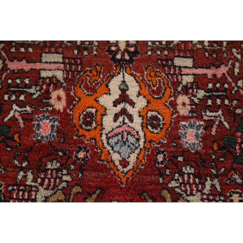 Hand Knotted Oriental 100% Wool Carpet Traditional Medallion Red Bidjar Area Rug - 11' 7'' X 8' 11''