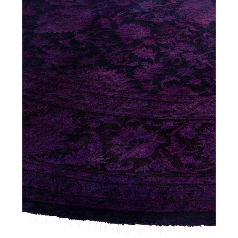 Overdyed One-of-a-Kind Hand-Knotted Area Rug - Purple - 8' 1" x 8' 2"