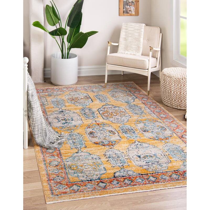 Traditional Nixa Collection Area Rug - 3'1"x5'3" - Yellow