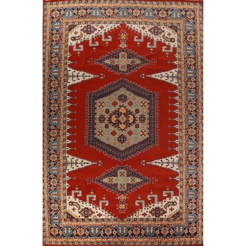 Palace Size Red Viss Indian Large Rug Handmade Wool Carpet - 12'2"x 17'9"