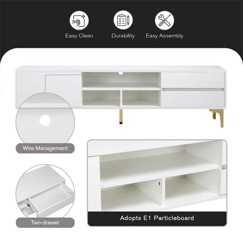TV Stand for TVs up to 65",Entertainment Center with RGB LED Lights - 62.99inch*13.78inch*17.72inc