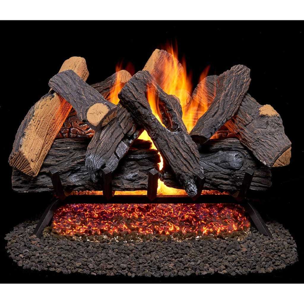 Duluth Forge FNVL24-1-RO 55,000 BTU Natural Gas Log Set Fireplace with