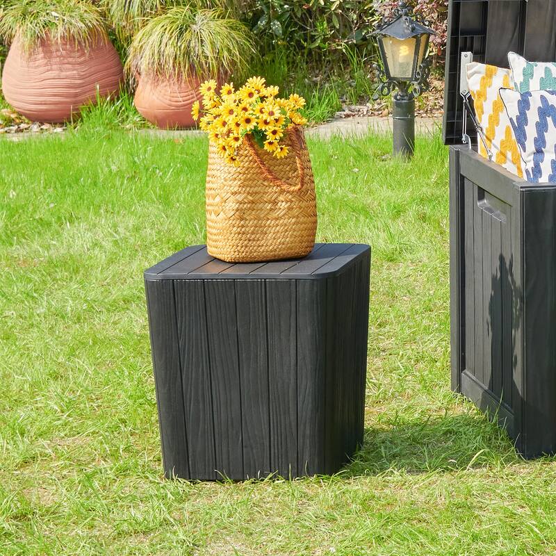 11.5 Gallon Outdoor Storage Waterproof Deck Box - 13.4 in. L x 15.3 in. W x 16.3 in. H