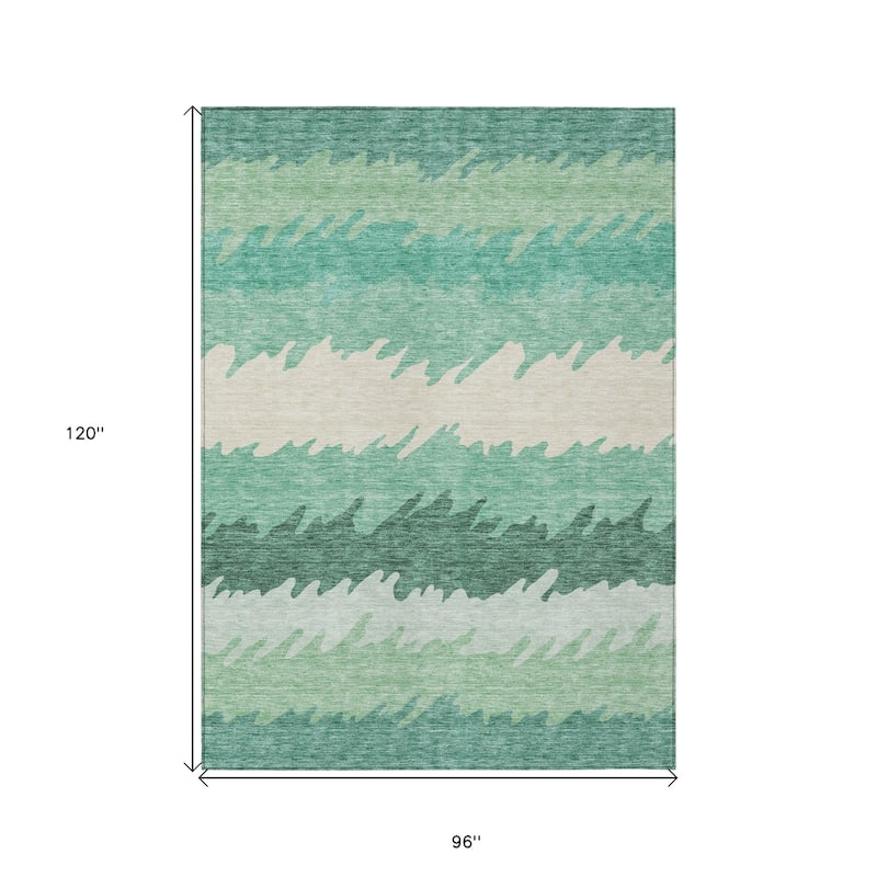 HomeRoots Striped Transitional Rectangle Outdoor Rug