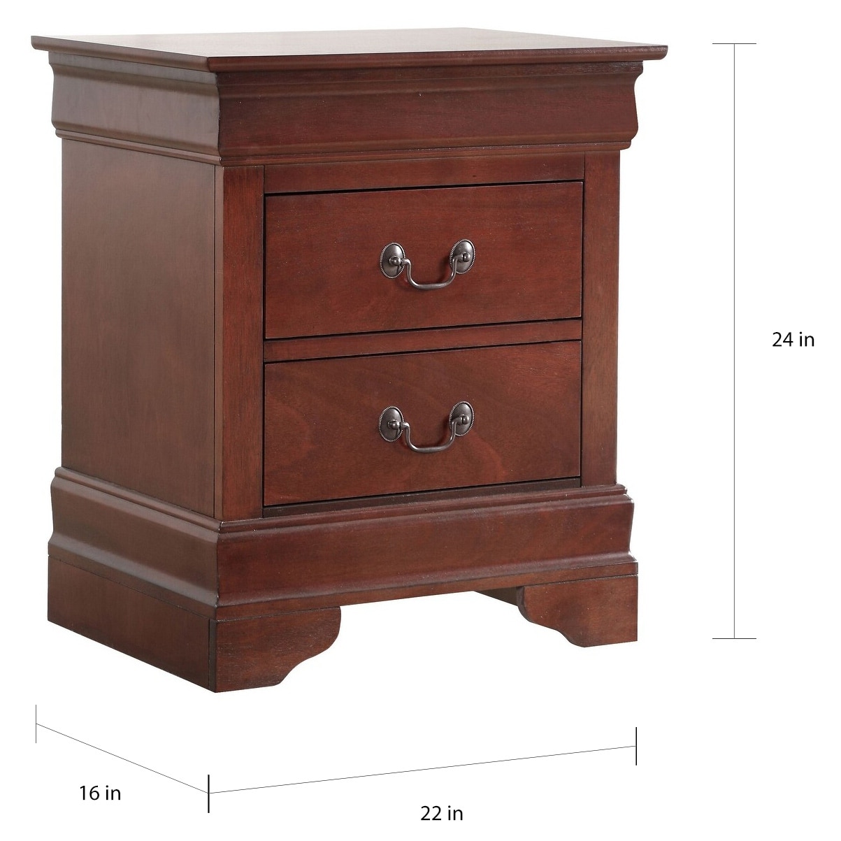 Louis Phillipe Traditional 2-drawer Wood Nightstand - On Sale - Bed Bath &  Beyond - 30297527