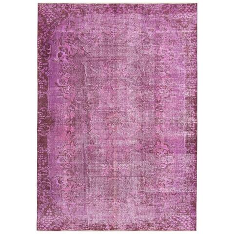 ECARPETGALLERY Hand-knotted Color Transition Violet Wool Rug - 6'4 x 9'2
